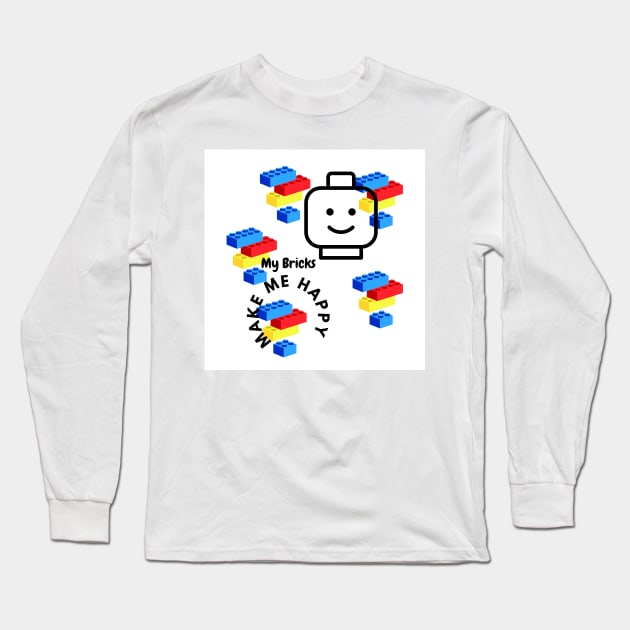 Bricks make me Happy Long Sleeve T-Shirt by SusieAntaraCreative
